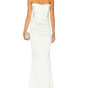 Emelie Strapless Gown in white